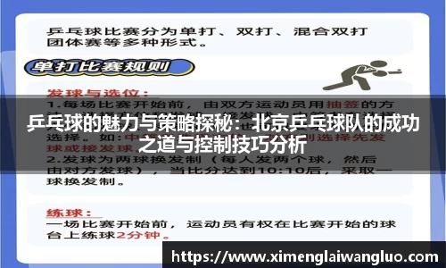 乒乓球的魅力与策略探秘：北京乒乓球队的成功之道与控制技巧分析